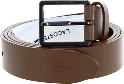 Produktbild von LACOSTE Leder Gürtel Casual Raw Edges W110 Tan Rubber braun