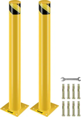 Produktbild von 2 Stk. 107 cm Parkplatz-Sicherheitspoller Parkschrankenpfosten, 20 x 20 cm Parkbarriere Parkpfosten, Parkpfosten Verkehrsstraßenröhre Stange, Geeignet für Innen- und Außenbereiche, Parkplätze