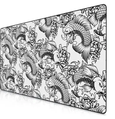 Zdjęcie produktu dla Titanwolf Gaming Mouse Pad XXXL, Speed Mousepad 1200 x 600 x 3 mm, duża podkładka na biurko, antypoślizgowa, zmywalna, szybkość i precyzja, Koi Tattoo 2