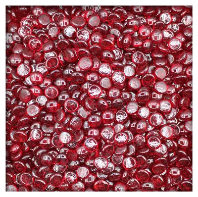 Produktbild von 1 kg Glasnuggets Glassteine Muggelsteine Mosaiksteine Tischdeko 17-19 mm Rubinrot