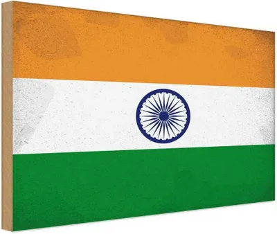 Produktbild von vianmo Holzschild 20x30 cm Indien India Vintage Flagge Fahne Wappen