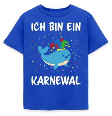Produktbild von Spreadshirt Ich Bin Ein Karnewal Wortspiel Karneval Kinder T-Shirt, 98/104 (3-4 Jahre), Royalblau