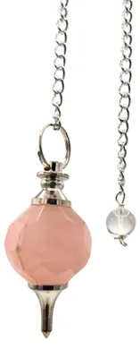 Imagen del producto de Facted Gemstone Pendulum - Rose Quartz