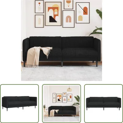 Immagine prodotto di The Living Store Divano 3 posti in tessuto nero