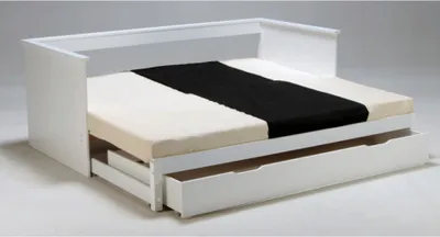 Produktbild von AUSZIEHBETT MONA mit Schublade / Bett 2x90x190 Weiß