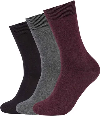 Produktbild von 3er Pack camano Comfort Baumwoll Socken Uni 3800 - bordeaux melange 35-38