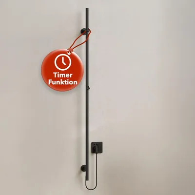 Produktbild von BELVIT elektrischer Handtuchtrockner 150 cm 60 W mit Timer & 2 Heizstufen – Handtuchwärmer elektrisch, Wandmontage, 2 Haken, Badheizkörper
