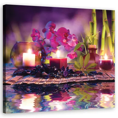 Produktbild von Leinwandbild abstraktionen - violett 40x40 cm Feeby lila wandbild bereit zum aufhängen