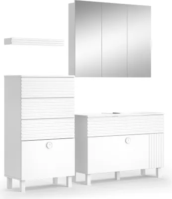 Produktbild von Badmöbel-Set Vicco Sola Weiß 3 Teile, mit Midischrank, Model 40870