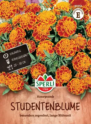 Produktbild von SPERLI Studentenblumensamen Honeycomb Tagetes patula 80 Pflanzen