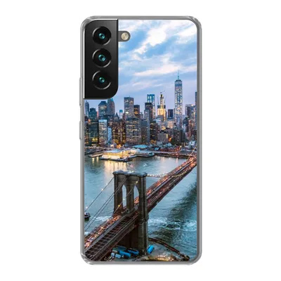 Produktbild von MuchoWow® Handyhülle Schutzhülle Hülle für Samsung Galaxy S22 New York - Skyline - Brücke Silikon Softcase Handy Hülle - Mobiltelefonhülle
