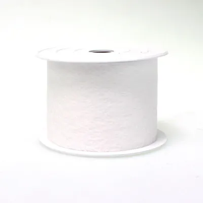Produktbild von Vlies-Dekoband Schwarz 6 cm x 20 m – Leicht transparentes Dekoband auf Rolle – Vliesband für Floristik, Tischdeko, Geschenke & Bastelarbeiten weiß