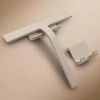 Zdjęcie produktu dla Wycieraczka prysznicowa Silikonowa - Uchwyt samoprzylepny - 23 cm - Beżowa