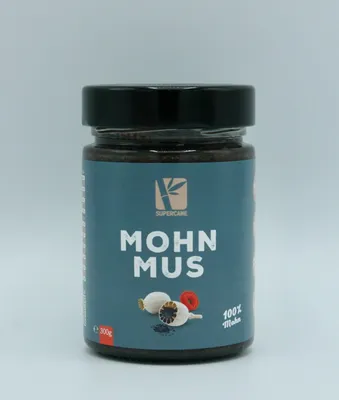 Produktbild von Cremiges Mohnmus aus 100% Mohnsamen | Proteinreicher Aufstrich | Vegan & Glutenfrei | 300gr Mohnsamenmus