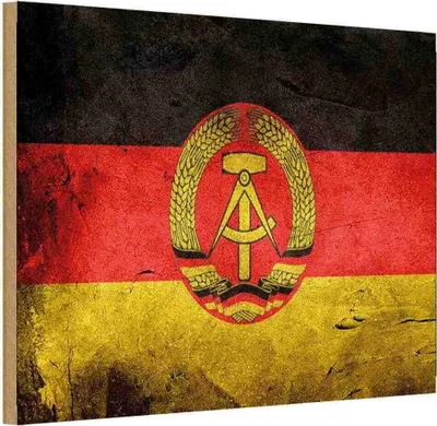 Produktbild von vianmo Holzschild 12x18 cm DDRE Fahne Flagge Wappen