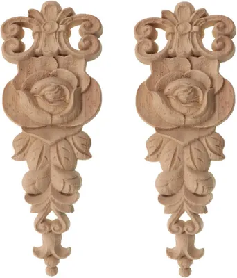 Imagen del producto de Adorno de madera tallado, largo, para muebles, decoración vintage