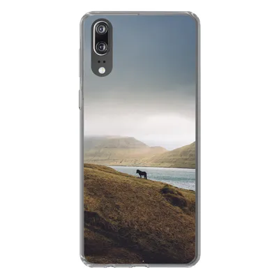Produktbild von MuchoWow® Handyhülle Schutzhülle Hülle für Huawei P20 Pferd - Berg - Landschaft Silikon Softcase Handy Hülle - Hardcover