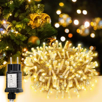 Produktbild von SALCAR 10m 150er LED Lichterkette Weihnachten, für Weihnachtsdeko Party Hochzeit, Transparente Kabel, Warmweiß