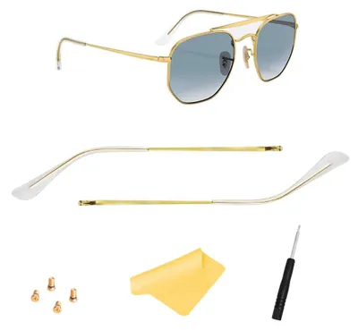 Imagen del producto de Soportes de repuesto para gafas de sol, 145 mm, 4 unidades, con tornillos, color dorado
