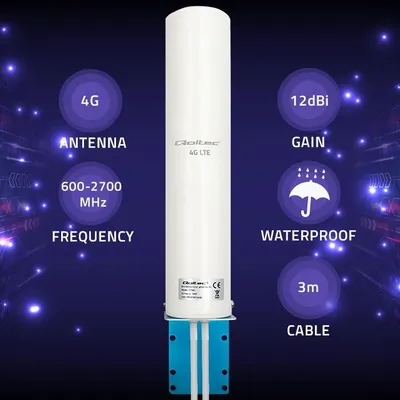 Obrázok produktu pre Anténa Qoltec DUAL 4G LTE | 12dBi | všesmerová | externá