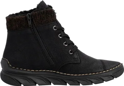 Imagen del producto de Zapatos de cordones negros para mujer de la marca Rieker, ideales para uso diario