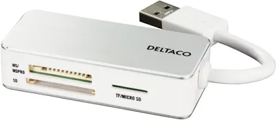 Obrázok produktu pre Deltaco UCR-147, MS PRO, MS PRO Duo, Microsd (transflash), MicroSDHC, SD, SDHC, Biela, USB 3.2 Gen 1 (3.1 Gen 1) Type-A, 67 mm, 29 mm, 16 mm