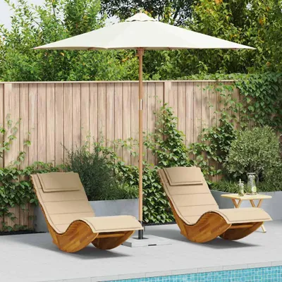 Image de BEI CLORIS Parasol de jardin Blanc crème 270 x 270 x 260 cm Bambou - Parasols Nouveau2720470 1parcel