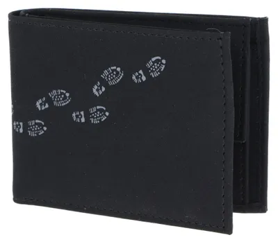 Produktbild von oxmox Geldbörse New Cryptan RFID Protect Pocketbörse Footsteps 2.0 Print Grey Black schwarz