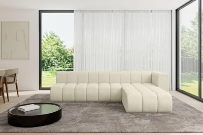 Produktbild von ALTDECOR Modulares Sofa Ecksofa in L-Form - Darnel-L2 - 296x177x70 cm Beige - Corner modular Sofa Eckcouch Couch Wohnlandschaft Cauchsofa Bodensofa Polstersofa