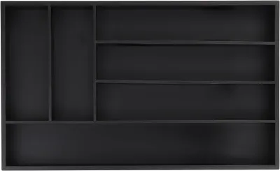 Productafbeelding van Bestekbak - 6 vakken - 5 x 46 x 28 cm - Bestek - Knutselspullen en schrijfwaren - Keukenlade organizer - Zwart