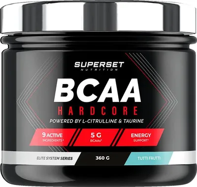 Image de BCAA - Superset Nutrition - BCAA HARDCORE (360g) - Saveur Tutti Frutti