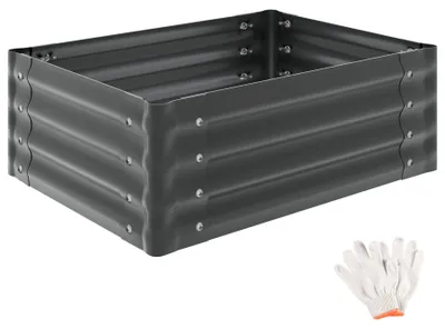 Produktbild von tectake Hochbeet verzinkter Stahl 80x60x30 cm 130 l Grau Pflanzkasten Gemüsebeet Gartenbeet Pflanzbeet offener Boden Beetkasten Metall