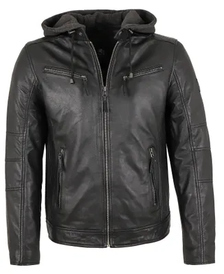 Produktbild von OTTO KERN - Herren Lederjacke Kapuze Lammnappa schwarz : 60
