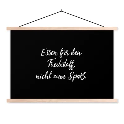 Produktbild von MuchoWow® Textilposter Zitate - Nahrung zum Nachdenken, nicht zum Vergnügen - Sprichwörter - Essen 120x80 cm mit holzfarbenen Rahmen - Aufhängeset