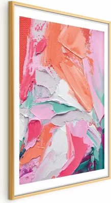 Produktbild von Posterpapier Poster - Pink Palette - vibrant shades of pink, orange, and green on canvas 40x60 cm Muster a-B-10127-ao-a