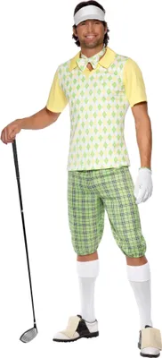 Produktbild von Smiffys - "Gone Golfing" Kostüm - Herren SM3187 (L) (Weiß/Grün/Gelb)