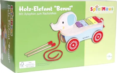 Produktbild von SpielMaus Holz Nachziehelefant mit Xylophon