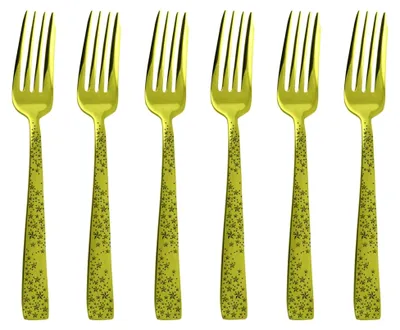 Produktbild von Cometa Edelstahl/PVD Gold Set 6 Kuchengabeln