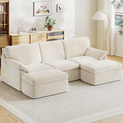 Immagine prodotto di Divano ad angolo - Divano da salotto largo 240 cm - Divano a U - Imballato sottovuoto - Con superficie di riposo - Divano letto - Non richiede montaggio - Set di cuscini incluso