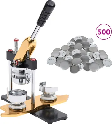 Produktbild von Möbel Buttonmaschine mit 500 Button-Teilen 25 mm Drehstanze DE21951