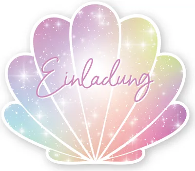 Produktbild von Friendly Fox Einladung Muschel, 12x Einladungskarten Mädchen Kindergeburtstag, Einladung Meerjungfrau Schwimmbad Aqua Park Party