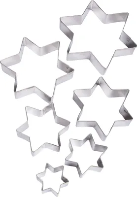 Produktbild von Rayher Ausstechformen Sterne 6er-Set für Modelliermassen ca. 3-8 cm in Metalldose
