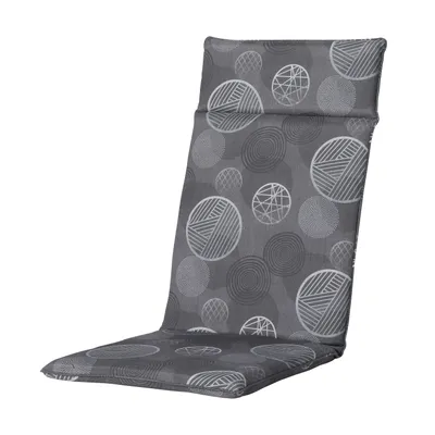 Produktbild von Madison Tuinstoelkussen hohe Rückenlehne 50x120 cm universal Circle grau, wetterfest und pflegeleicht