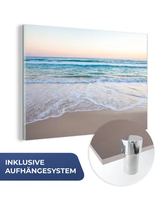 Obrázok produktu pre MuchoWow® Sklenené obrazy - Obrazy na stenu - Foto na skle Pláž - more - pastelové farby 60x40cm Nástenná dekorácia zo skla - akrylový sklenený obraz - akrylové