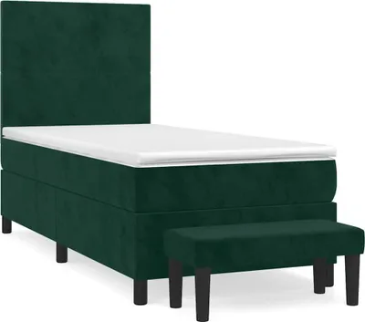 Productafbeelding van vidaXL Boxspringbed met matras, donkergroen, 90x190 cm, fluweel