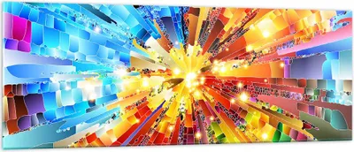 Produktbild von Bilder auf glas - Abstraktion modern - 140x50cm - Glasbilder - Wandbilder - Kunstdruck - zum Aufhängen bereit - Wanddekoration aus Glas - Glas Bilder - Wandbild auf Glas - Einteilig - GAB140x50-3982