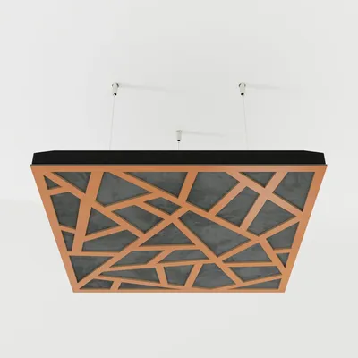 Obrázok produktu pre Sada 4 kusov akustických stropných panelov SKYROSS, materiál: zamat, rozmer: 50x50x5 cm, farba: orechová/šedá