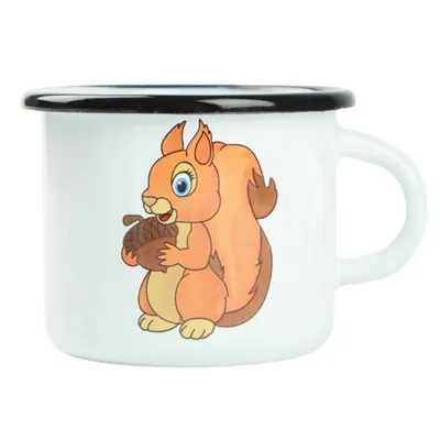 Produktbild von Emaille Becher 500ml Camping Kaffee Tasse Camping Kaffee Becher Eichhörnchen