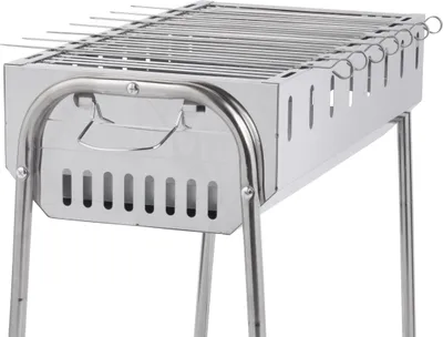 Produktbild von GLÜHZONE SG 300 Edelstahl Schaschlik Grill - Mangal, Holzkohlegrill, inkl. 8 Grillspieße, Tragbar & Platzsparend