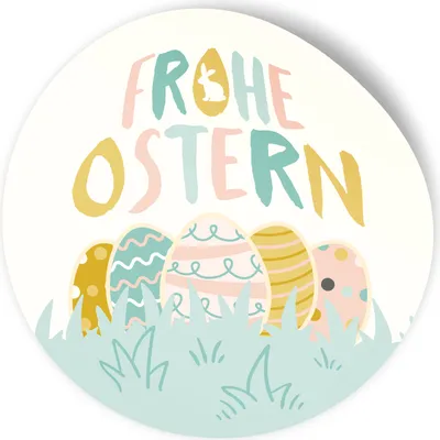 Produktbild von itenga Aufkleber Frohe Ostern pastell 4cm (Motiv 213) 24 Stück